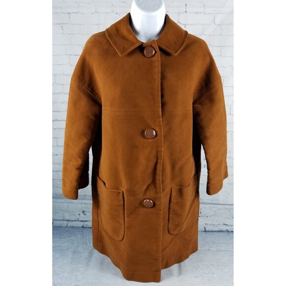 Betty Rose Montoro Suede Large L Soft Deep Harvest Orange Brown Coat Vintage - Picture 1 of 12